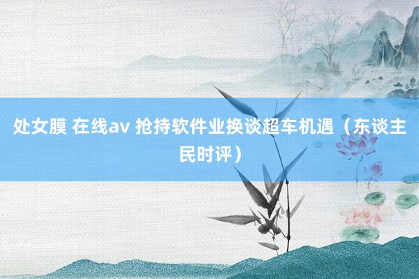 处女膜 在线av 抢持软件业换谈超车机遇（东谈主民时评）