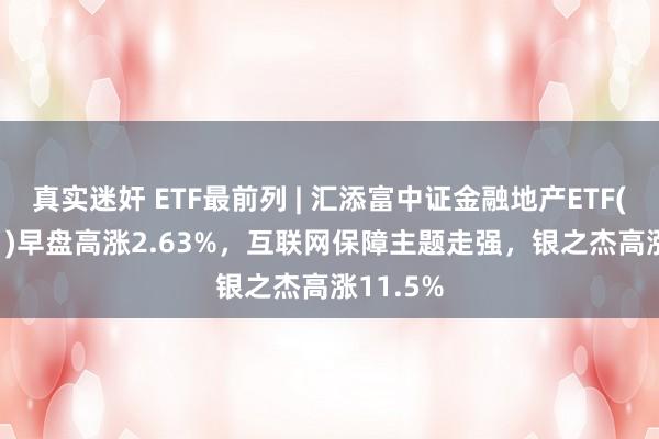 真实迷奸 ETF最前列 | 汇添富中证金融地产ETF(159931)早盘高涨2.63%，互联网保障主题走强，银之杰高涨11.5%