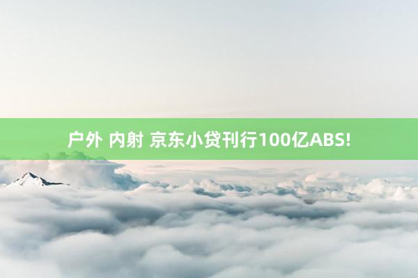 户外 内射 京东小贷刊行100亿ABS!