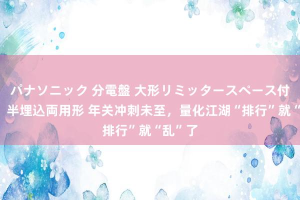 パナソニック 分電盤 大形リミッタースペース付 露出・半埋込両用形 年关冲刺未至，量化江湖“排行”就“乱”了