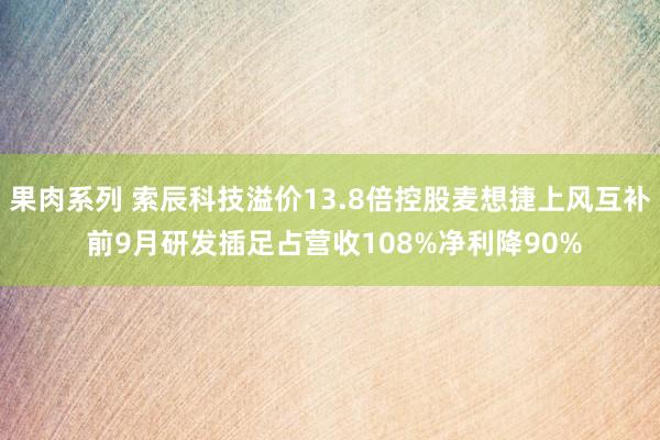 果肉系列 索辰科技溢价13.8倍控股麦想捷上风互补 前9月研发插足占营收108%净利降90%