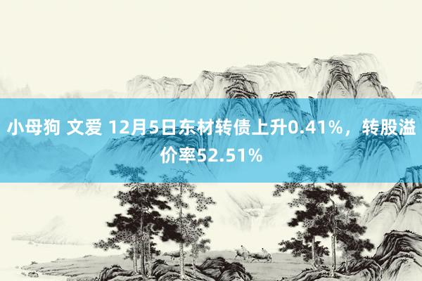 小母狗 文爱 12月5日东材转债上升0.41%，转股溢价率52.51%