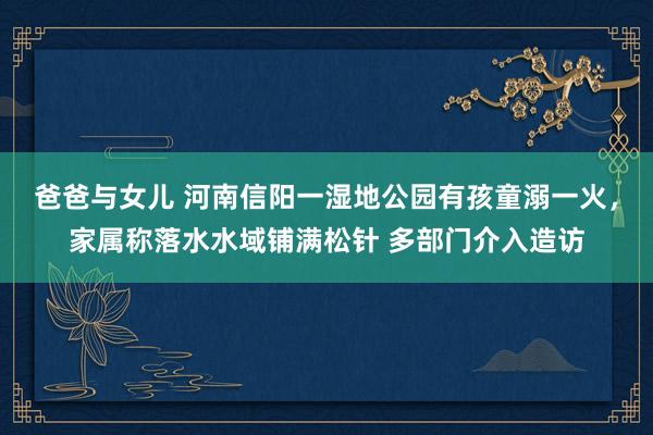 爸爸与女儿 河南信阳一湿地公园有孩童溺一火，家属称落水水域铺满松针 多部门介入造访